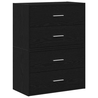 Berkfield Home Cabinets with 2 Drawers 2 pcs Black Oak 60x31x40 cm Engineered Wood | Size: 60 x 31 x 40 cm