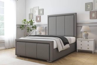 Comfort Beds Savoy Dumfries Bed Frame - 50 Upholstered Headboard in Light Grey | Size: Super King