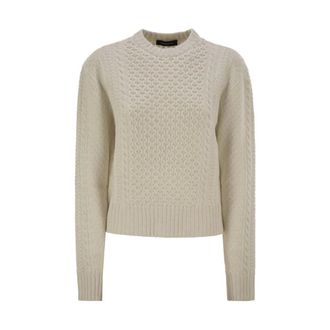 Fabiana Filippi Platinum Fisherman Jersey - female - Fabiana Filippi - Round-neck Knitwear - Beige - M - Knitwear