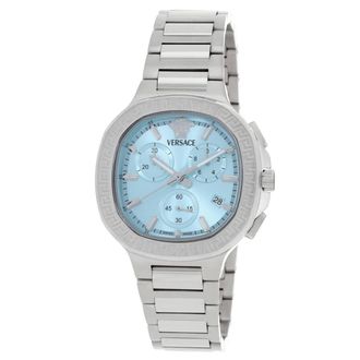 Versace V-Chrono Square Chronograph Quartz Turquoise Dial Watch VEVCA0324