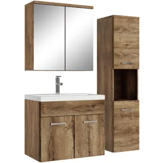 Badplaats Badplaats - Mobile da bagno Montreal 60cm Rovere Marrone - armadio armadietto a specchio