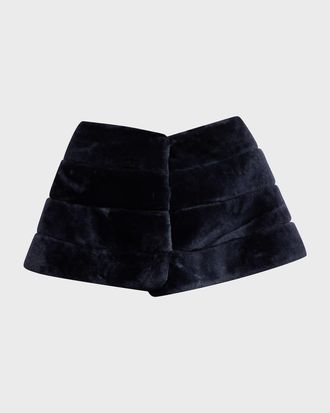 Gorski Horizontal Lamb Shearling Cape