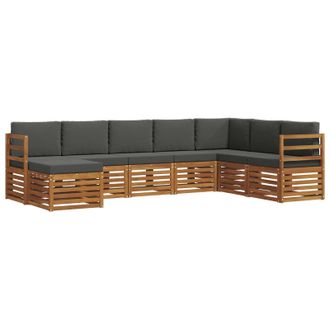 vidaXL Conjunto De Sof&aacute;s De Exterior 8 Pcs Natural Y Antracita Vidaxl