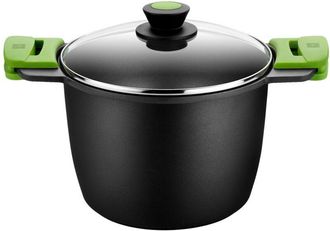 Bra Advanced - Pentola Alta con Coperchio in Vetro e Silicone Maniglie, 24 Cm