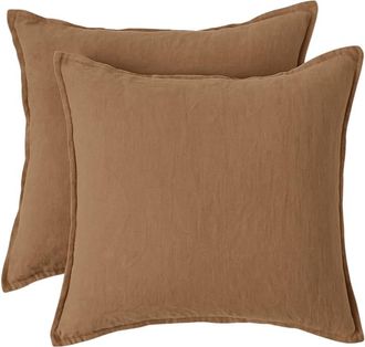Febronie Funda de almohada (x2) lino avellana 65x65