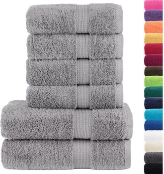 vidaXL Juego De Toallas Premium Solund 6 Unidades Gris 600 Gsm Vidaxl