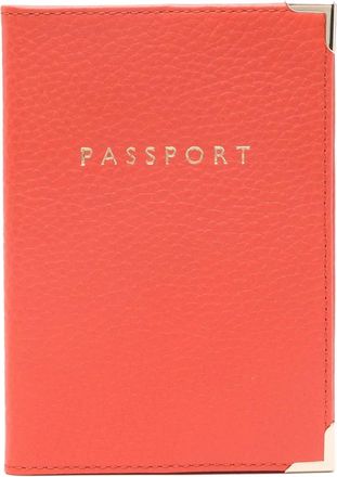 Aspinal of London Porta passaporto con nastro - Rosso