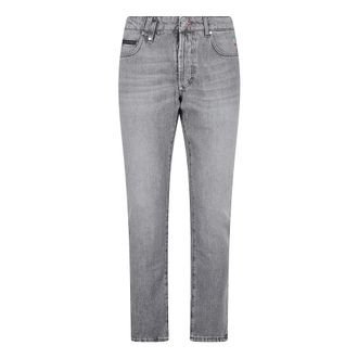Philipp Plein Slim-fit Jeans, male, Gray, Size: W32 Slim-fit Jeans