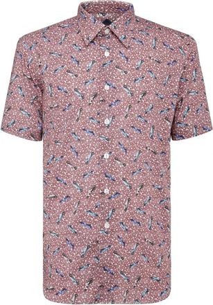 Billionaire Boys Club Shirt Slim Fit - Heren - Korte mouwen Overhemden - Rood - S - Katoen - Overhemden