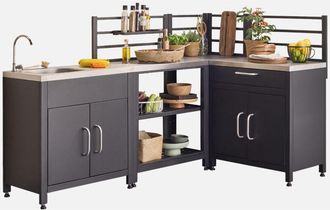 Sweeek Cocina Exterior De Acero Con 4 M&oacute;dulos