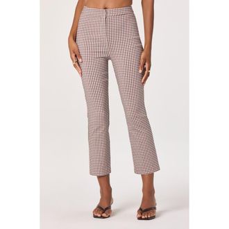 ASTR the Label Alma Gingham Crop Pants in Brown Gingham at Nordstrom, Size X-Small