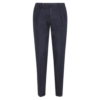 BRIGLIA 1949 Suit Trousers, male, Blue, Size: 2XL Pant Doppia Pinces Cotone Lino