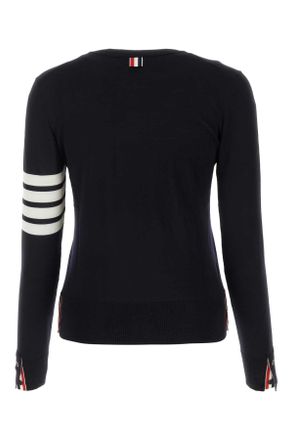 Thom Browne Womens Midnight Blue Wool Sweater Navy Self Virgin Maglie