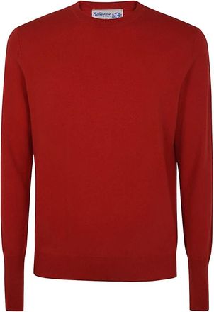 Ballantyne Ronde Hals Trui - Heren - Cashmere truien - Rood - 3XL - Kasjmier - Truien & Vesten