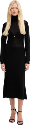 Elisabetta Franchi Kleedjes, Dames, Zwart, S, Wol, Gebreide jurk met coltrui