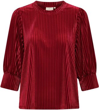 Kaffe Rode Haute Blouse met Pofmouwen - Dames - Blouses - Rood - S - Overhemden