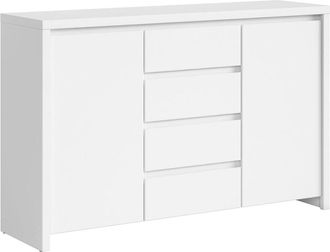 Petits Meubles Buf&eacute; 2 puertas 4 cajones tableros de aglomerado laminados blanco mate