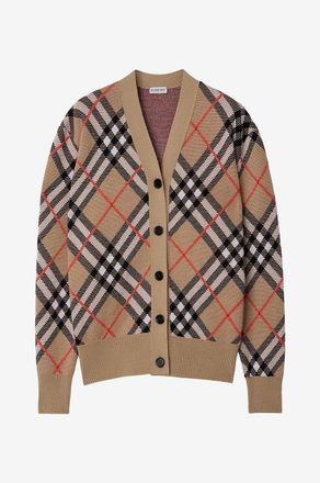 Burberry Jacquard-Cardigan mit V-Ausschnitt Check