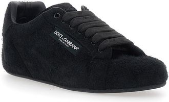 Dolce & Gabbana Mens Sneakers Portofino Black Suede Upper Trainers