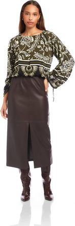 Fifteen Twenty Serafina Adjustable Drawstring Cuffs Top In Green