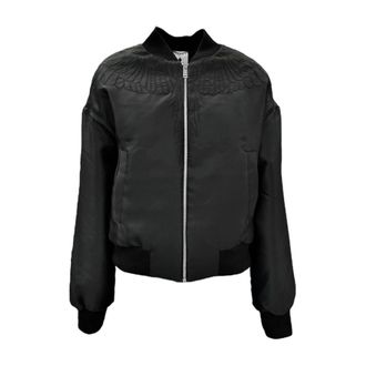 Marcelo Burlon Bomber Jackets, female, Black, Size: S 25Icm30004