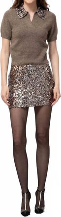 endless rose Astoria Sequin Mini Skirt In Silver
