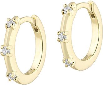 Electric Picks 14K Plated Cz Galaxy Huggie Hoops
