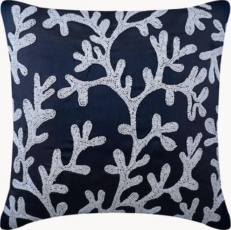 OEM Funda De Almohada Azul Marino De 45 X 45 Cm, Con Tem&aacute;tica Playera De Corales Y Vida Marina, Apta Para Rellenos De Almohada De 45 X 45 Cm, Estampado Fl