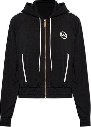 Michael Kors Sweatshirt Met Geborduurd Logo - Dames - Vesten met rits - Zwart - XL - Polyester - Hoodies & sweatvesten