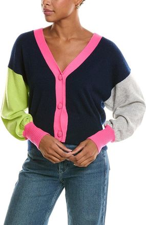 Brodie Colorblocked Balloon Sleeve Cashmere Cardigan