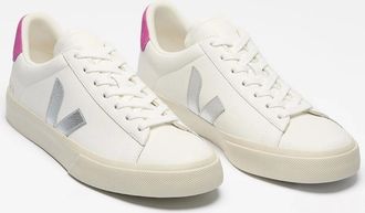 Veja Womens Veja Campo Leather Womens White/Silver/UltraViolet Trainers - Size: 6