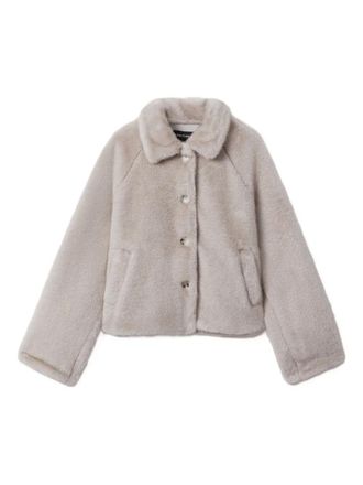 Meotine buttoned-front faux fur jacket - Grey
