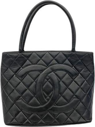 Chanel Pre-owned Tote Bags, female, Black, Size: ONE SIZE Pre-owned Vintage Tote Bag