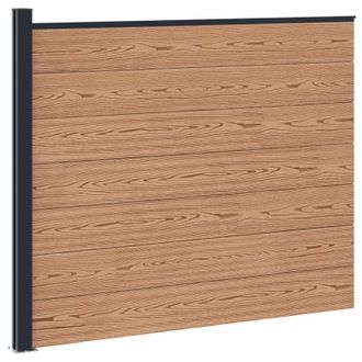 vidaXL Panel De Valla Wpc Y Aluminio Marr&oacute;n Vidaxl