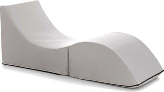 Talamo Italia Letto Pieghevole Arbil, Pouf Trasformabile In Letto Singolo, Chaise Longue In Ecopelle, 100% Made In Italy, 130x50h50 Cm, Bianco - Talamo Italia