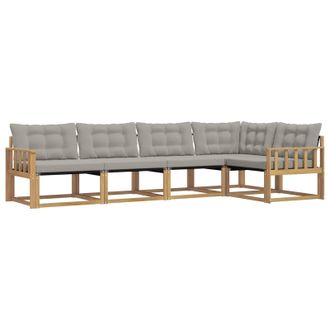 vidaXL Conjunto De Sof&aacute;s De Exterior 5 Pcs Blanco Y Gris Claro Vidaxl