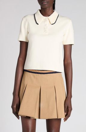 Moncler Knit Collar Cotton Polo in Stripe at Nordstrom, Size Xx-Small