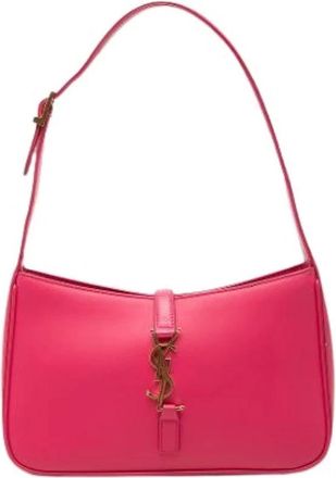 Saint Laurent Pre-owned Shoulder Bags, female, Pink, Size: ONE SIZE Pre-owned The Le 5 a 7 Shoulder Bag
