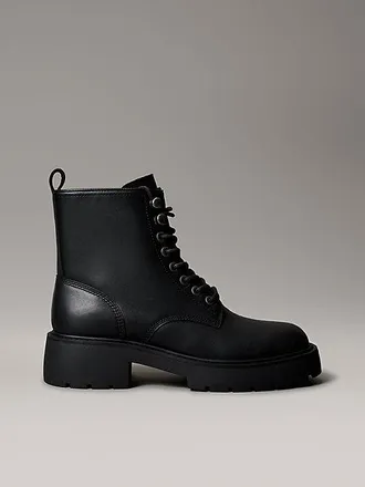 Calvin Klein Botas con cordones chunky de tacón de piel