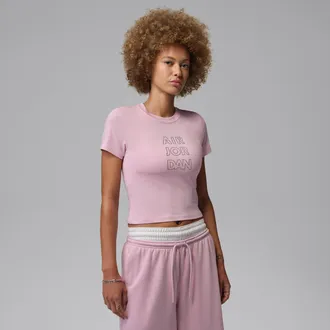 Nike Jordan Womens Jordan Brooklyn Graphic T-Shirt in Pink | IR0776-676