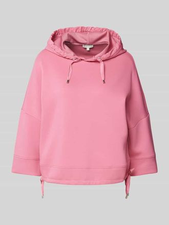 Tom Tailor Cropped Hoodie aus Scuba mit 3/4-Arm in Pink, Gr&ouml;&szlig;e XXXL