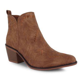Pierre Dumas Womens Western Ankle Bootie In Whiskey