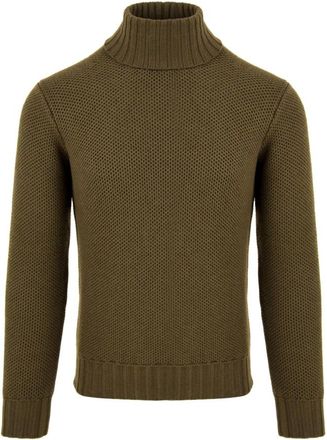 FILIPPO DE LAURENTIIS Groene Coltrui Dv 3Ml Wm 7Q Model - Heren - Coltruien - Groen - XL - Truien & Vesten