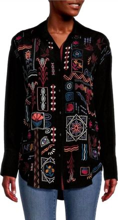 Johnny Was Campo Relaxed Overshirt In Black