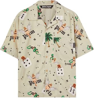 Palm Angels Camicia bowling Pin Up - Toni neutri