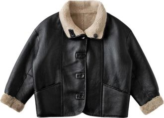 Just things we like JUN Reversible Shearling Jacket - Dames - Jassen - Zwart - M - Wol - Jassen