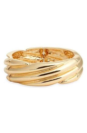 Nordstrom Twisted Cuff Stretch Bracelet in Gold at Nordstrom Rack