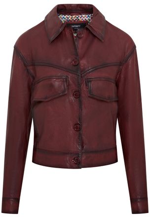 Infinity Leather Womens Red Retro Biker Jacket - Kopervik Lamb Leather - Size X-Small
