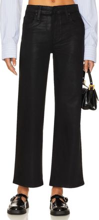 Hudson Rosie High Rise Wide Leg Ankle Jeans In Coated Black