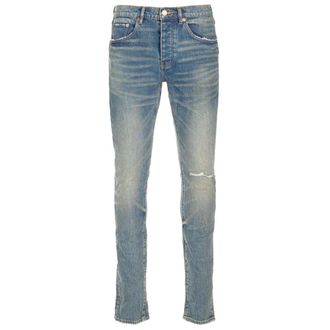 Purple Vintage Knee Blowout Jeans - male - Purple Brand - Slim Fit Jeans - Blue - W31 - Jeans